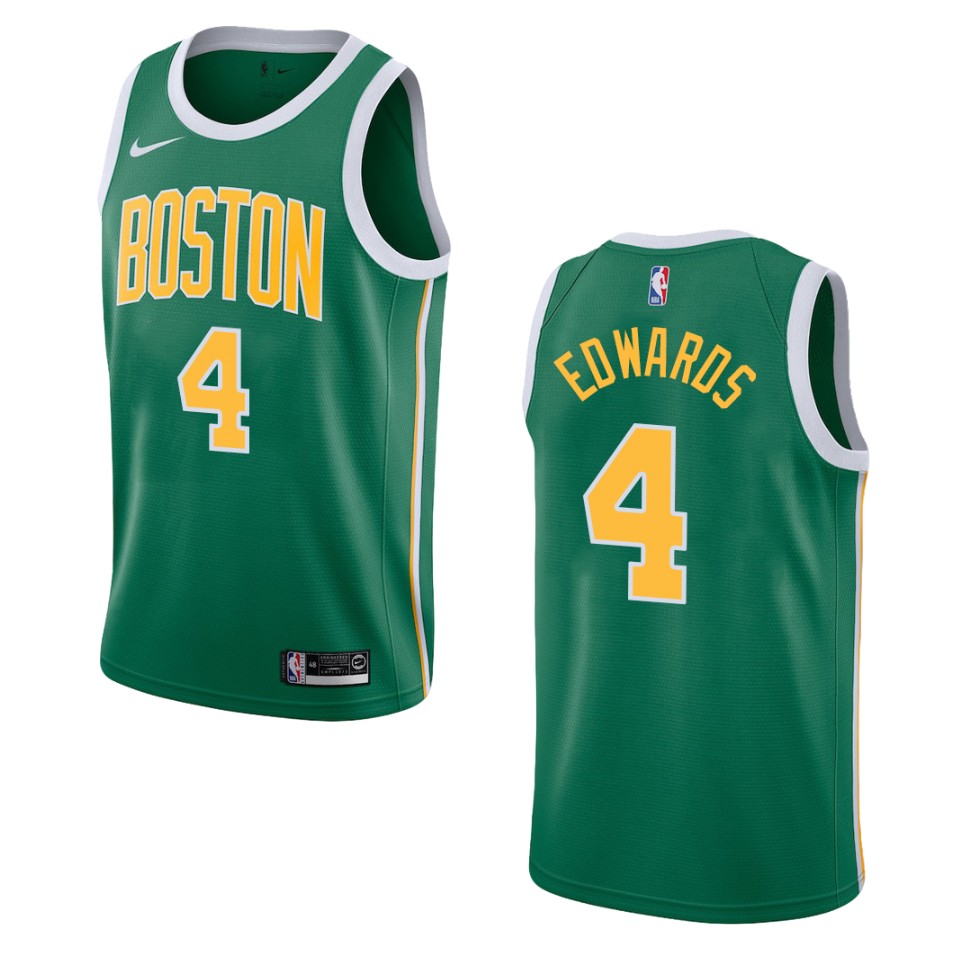 Men's Boston Celtics Carsen Edward #4 Swingman Earned Green Jersey 2401DAMO